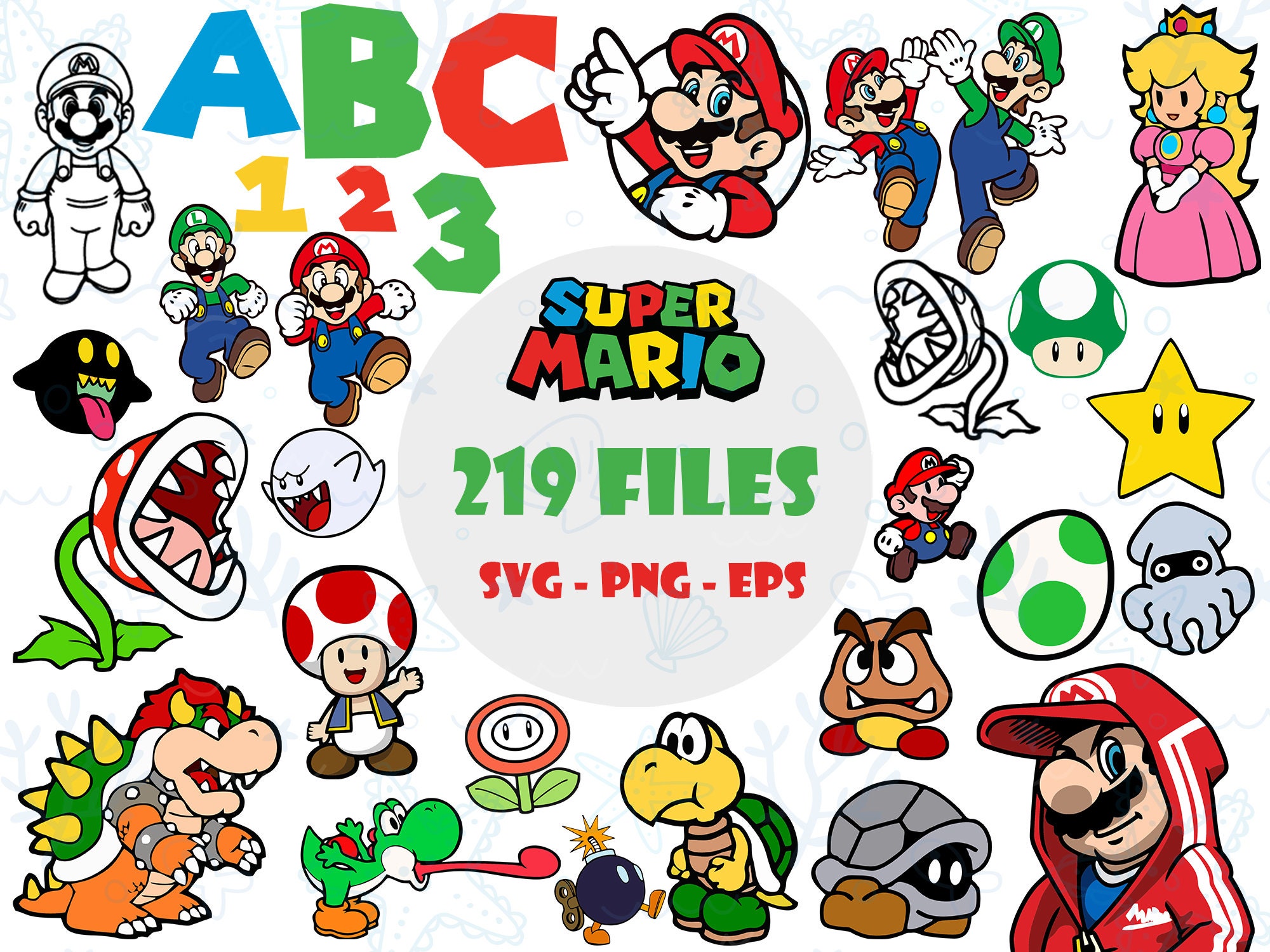 Super Mario Svg Mario Bros Svg Luigi Svg Mario Svg Bundle - Etsy UK