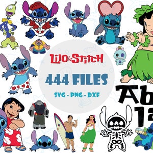 Gâteau d'anniversaire Stitch DXF, SVG, PNG, fichiers eps Lilo