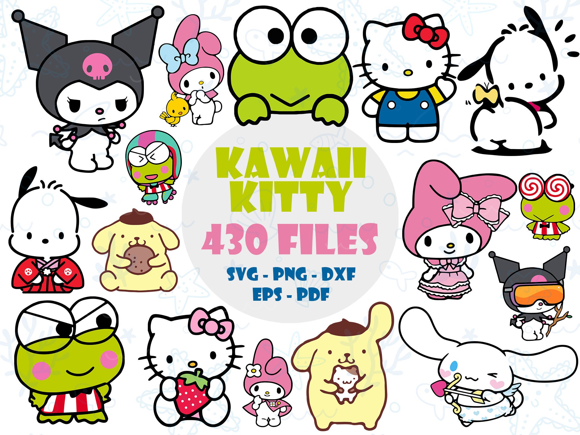 Hello Kitty Apple Svg, Hello Kitty Fruits Svg, Hello Kitty Svg, Cartoon  Svg, Png Dxf Eps Digital File