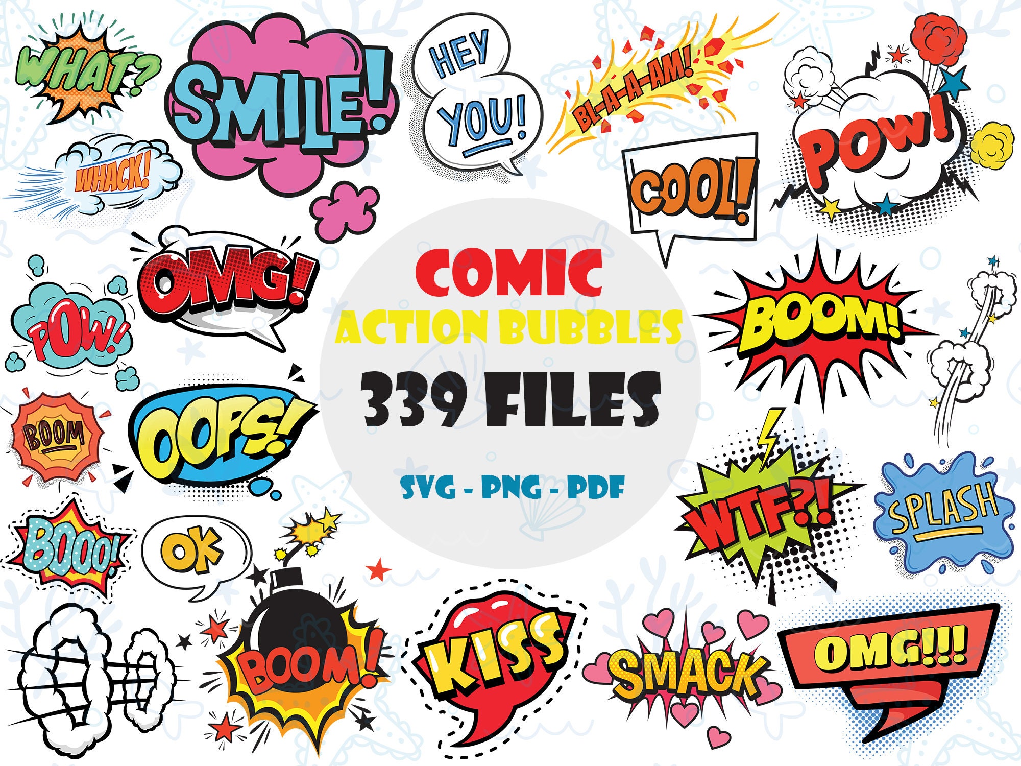 Comic Digital Scrapbooking Kit, Personal Use Only, Comic Digital Papers, Comic  Book Graphics, Digital Kit, Superhero, Word Bubbles, Masks 