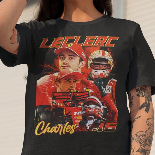 Charles Leclerc T-Shirt 90er Jahre inspiriertes Vintage-Hemd Vintage Bootleg Klassisches Grafik-T-Shirt Klassisches Vintage-Retro-Hemd