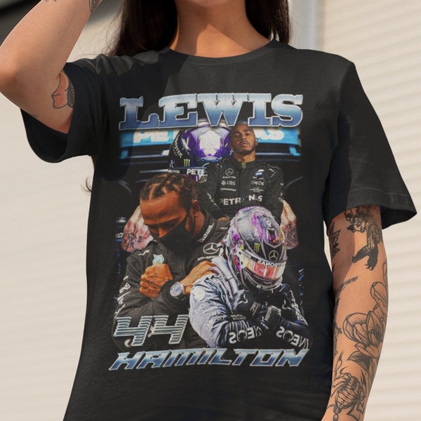 Lewis Hamilton T-Shirt 90er Jahre inspiriertes Vintage-Shirt Vintage Bootleg klassisches Grafik-T-Shirt Vintage klassisches Retro-Shirt