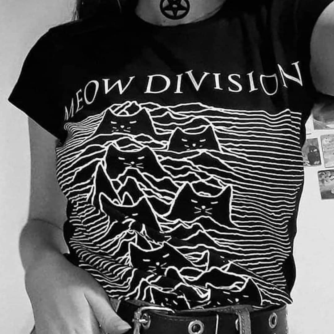 Gothicat Meow Division Naisten T Paita Musta