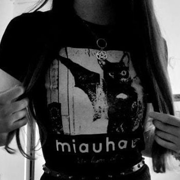 Miauhaus „Bela Lugosis Katze“ T-Shirt, Goth Darkwave, The Cure, The Smiths, Bauhaus, Siouxsie, Depeche Mode, Postpunk, bestes Geschenk für Katzenliebhaber