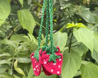 Crochet strawberry Bookmark