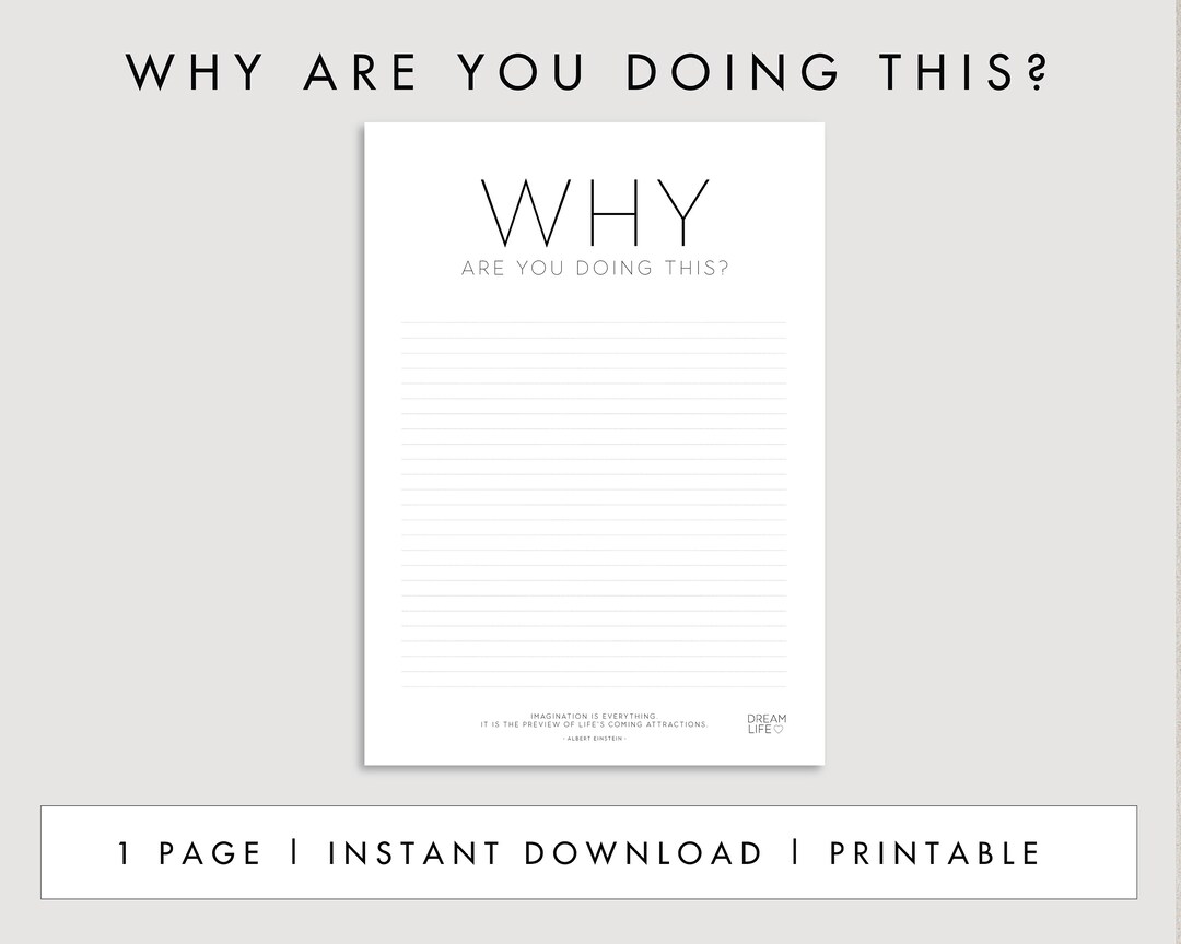 Why Are You Doing This - 1 Page Printable PDF - Etsy