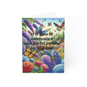 Cartes de voeux fantaisistes pour des occasions spéciales, voeux d'anniversaire, cartes de correspondance, motif floral, oeuvre de papillons, papeterie écologique