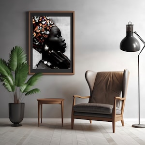 Leather High Back Winged Chair - 1 Frame Mockup for Digital Artwork - Darker/Natural Tones