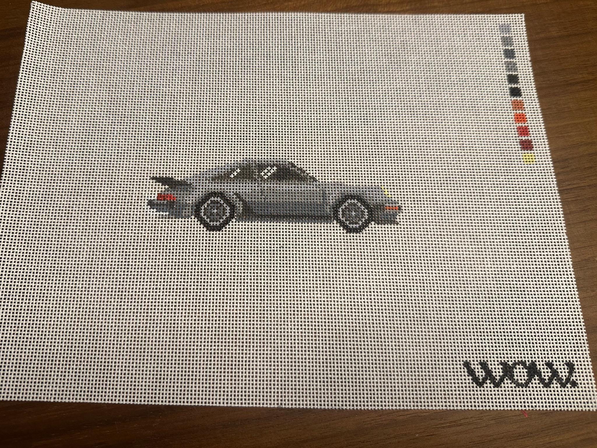 Porsche 911 Turbo Needlepoint Canvas: Hand-painted Modern Sports