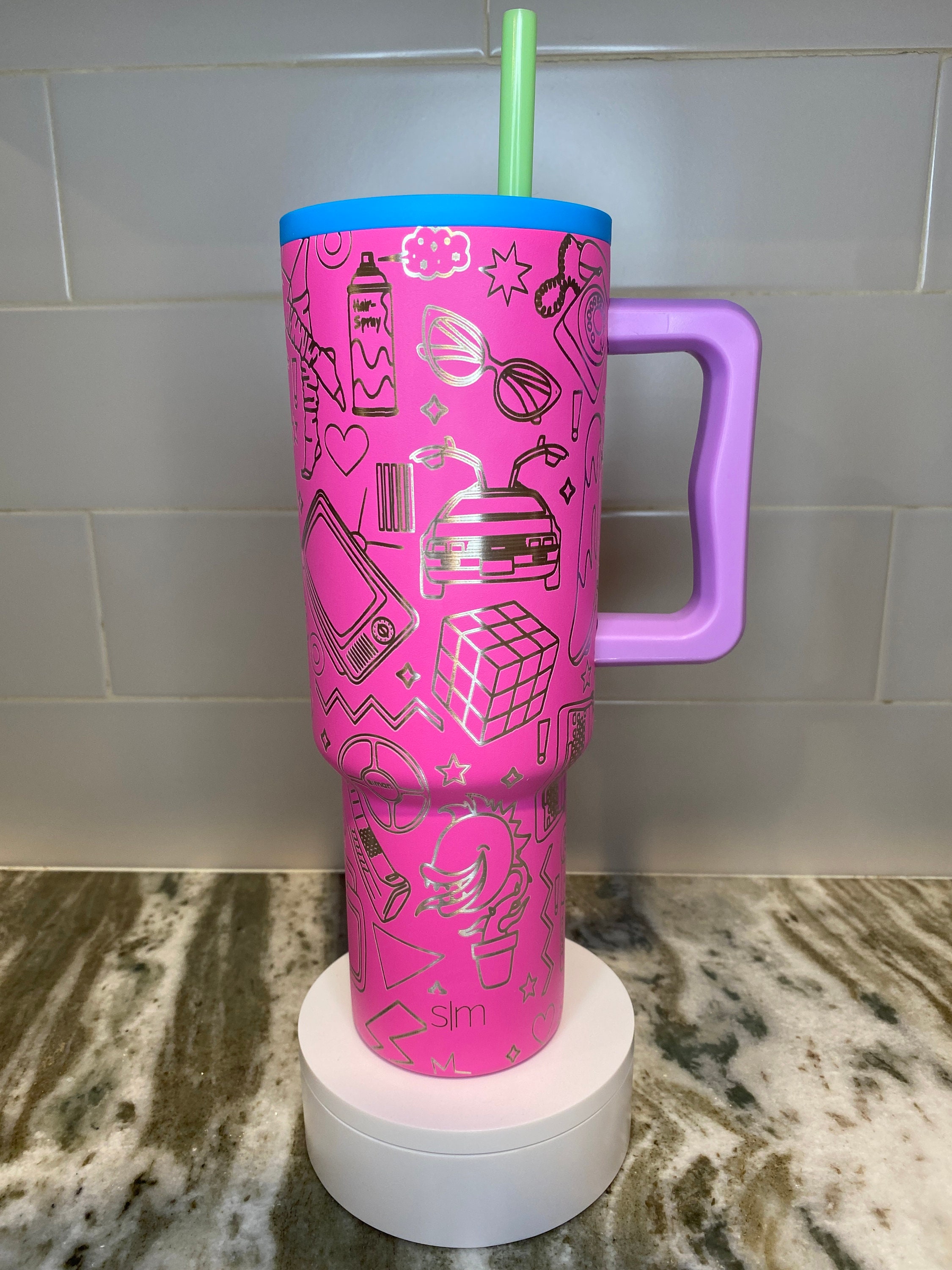 NEW Simple Modern ~ 80s MIX Pink Purple Green Blue ~ Trek Tumbler