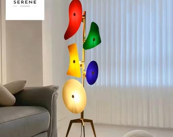 Modern Sculptural Floor Lamp | Colorful Acrylic Statement Light