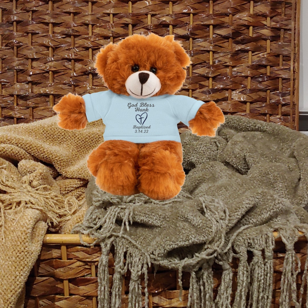 Personalized Baptism Teddy Bear Baptism Gift Stuffed Animal Etsy