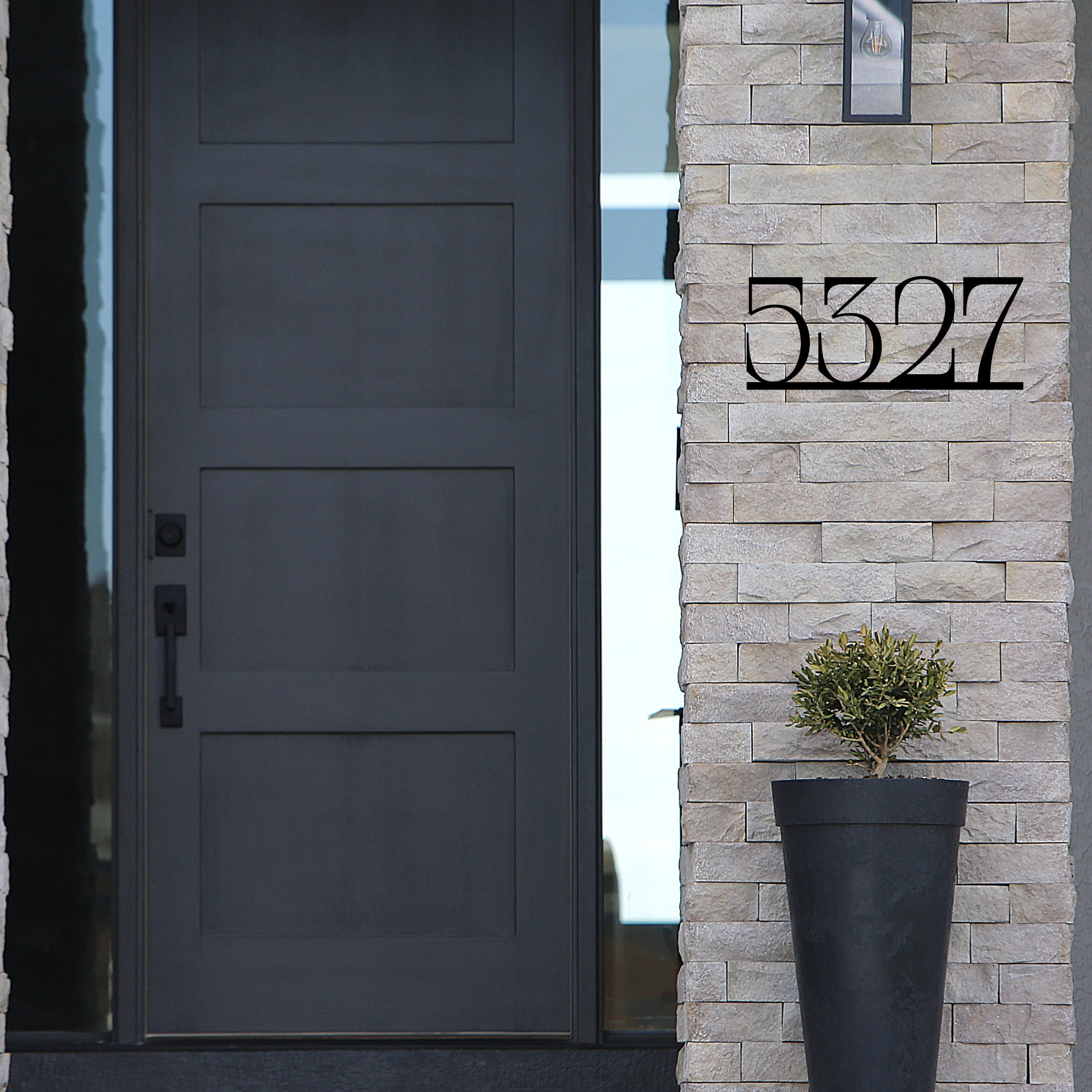 Mid Century Metal House Number Sign, Modern Address Sign, Personalized ...