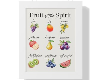 Fruit of the spirit wall art digital download, scripture wall art, bible verse print, vintage scripture print, watercolor fruit, holy spirit