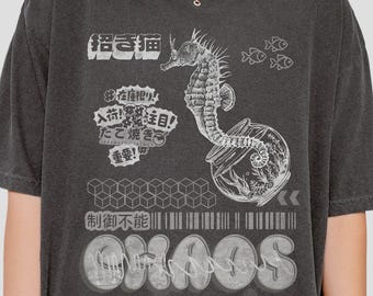 Japanisches Streetwear T-Shirt: Cyberpunk Y2K Übergroßes Unisex-T-Shirt