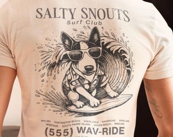 Surf Dog T-Shirt: Retro 80s Beach Graphic Tee