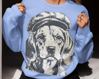 Sudadera con estampado de beagle vintage: jersey retro para amantes de los perros