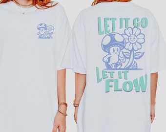 Mushroom Flower T-Shirt Retro Cartoon Style Shirt Vintage Summer Graphic Shirt for Women