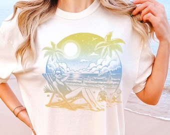 Retro Summer Beach Comfort Colors T-Shirt: Vintage Family Vacation Tee