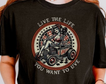 Rockabilly T shirt Vintage Hot Rod Tee Rocker 1950s T-shirt Psychobilly Pinup Unisex Shirt