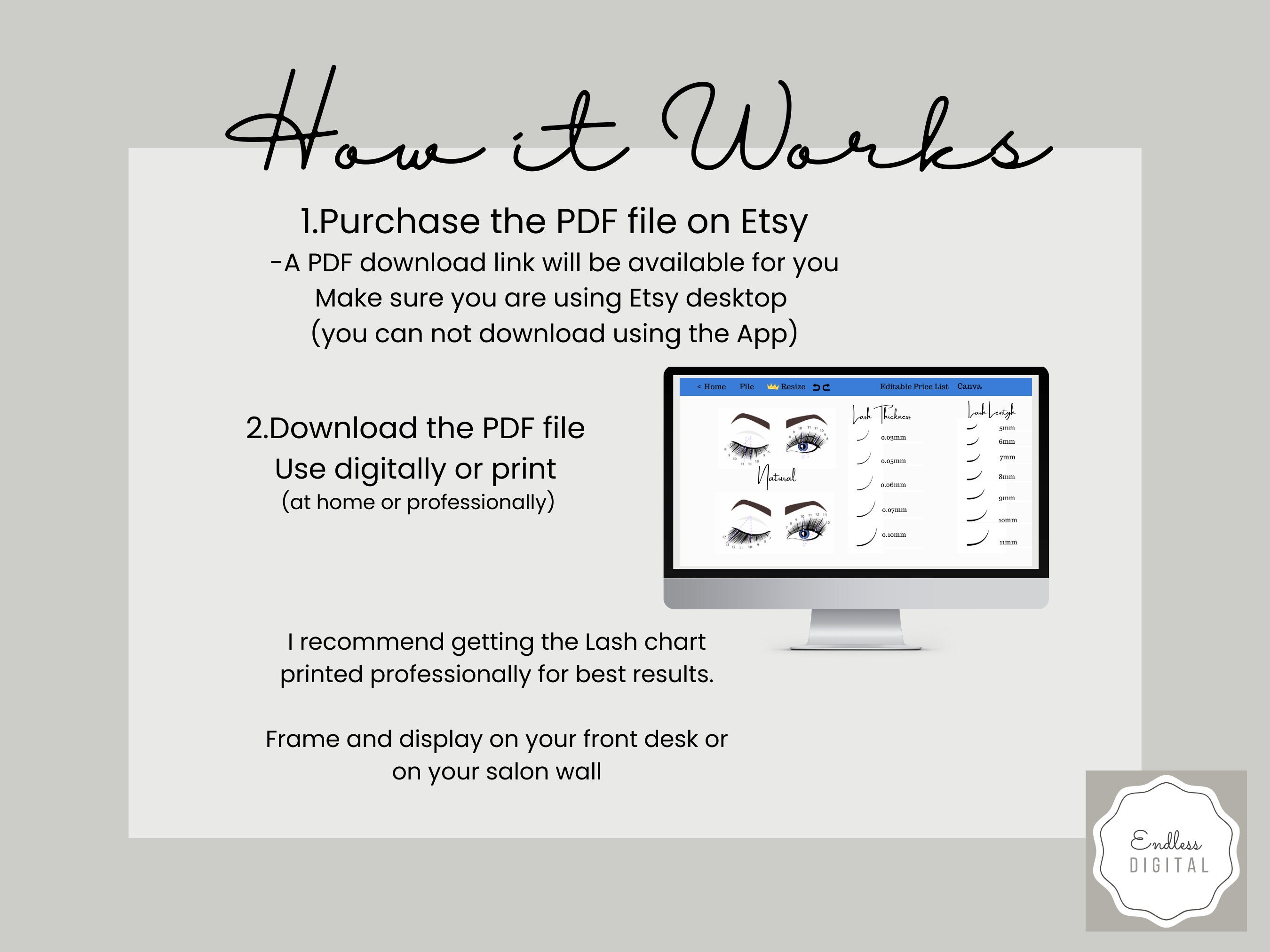 Lash Extension Chart Guide, Lash Mapping, Lash Chart Display, Printable