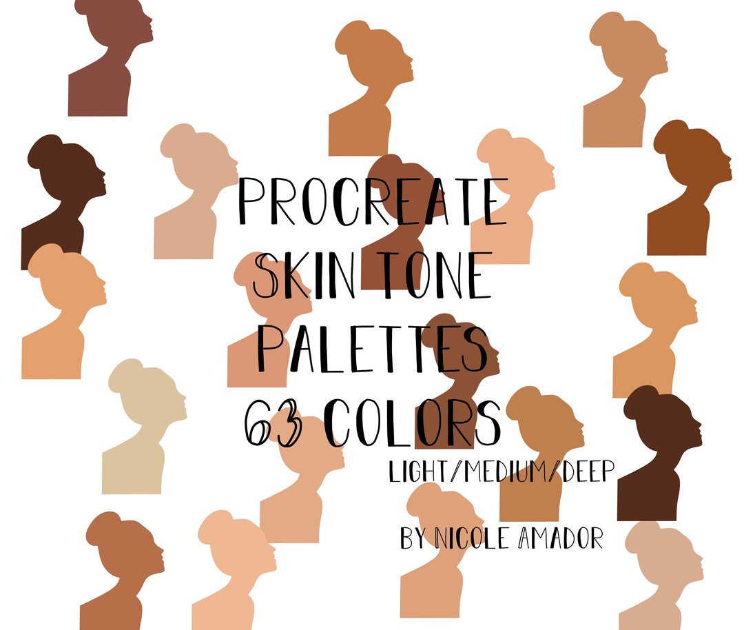 Makeup Artist Skin Tone Palettes for Procreate light/medium/deep Etsy