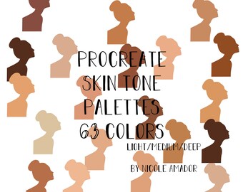 Makeup Artist Skin Tone Palettes for Procreate (light/medium/deep)