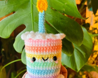 Crochet Rainbow Birthday Cake Catnip Toy| Amigurumi