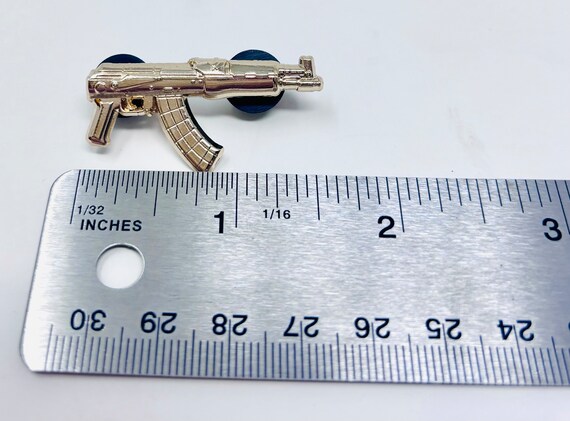 Gold Rifle GTA gun enamel pin - image 3