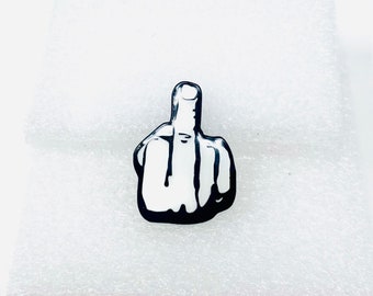 Middle finger FU enamel pin Glow in the dark