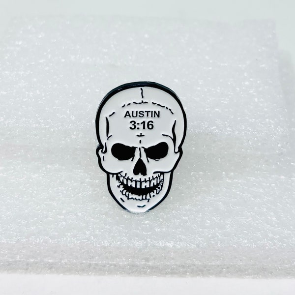 Stone Cold Steve Austin skull enamel pin