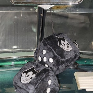 Black Fuzzy Dice With Felix