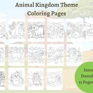 Coloring Pages for Kids-Animal Theme-1 PDF- 15 Pages