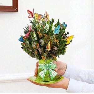Tarjeta de ramo de flores emergente 3D/Ave del paraíso/Ramo de flores multicolor/Idea de regalo perfecta para cumpleaños, aniversarios o agradecimiento a profesores.