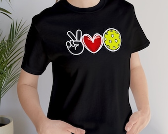 Peace Love Pickleball T-Shirt: Unisex Cotton Tee