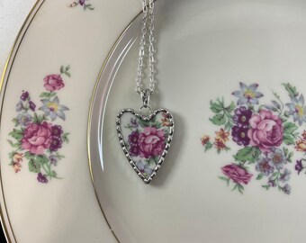 Beautiful Bouquet! Broken China Heart Necklace