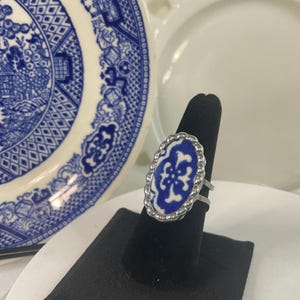 Blue Willow! Broken China Oval Ring