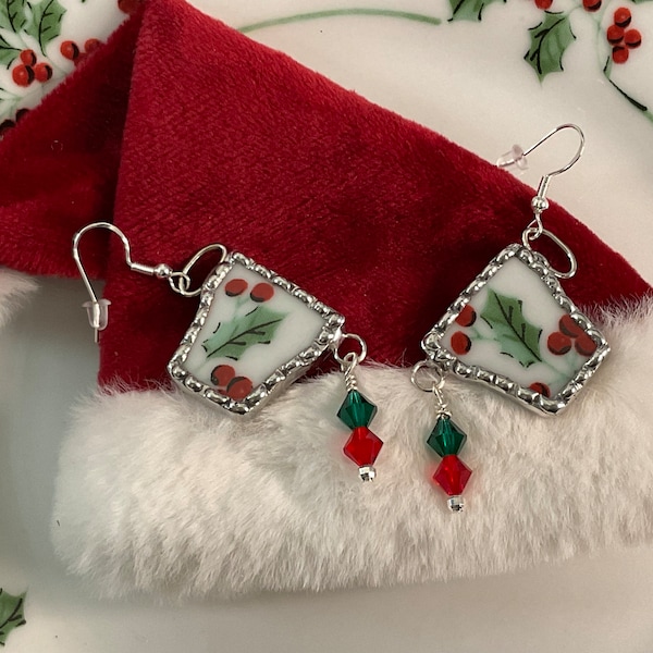 Christmas Collection! Broken China Teacup Earrings