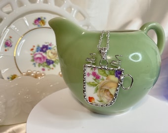 Coffee Mug! Broken China Necklace