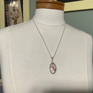 Dainty Bird Two Ways to Wear Broken China Oval Necklace image 8