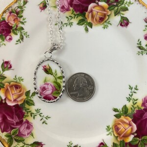 Old Country Roses Broken China Oval Necklace image 6