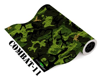 Camo Wrap Roll Premium Vinyl  Sheet 3M Matt Adhesive 7,8x39in COMBAT-11