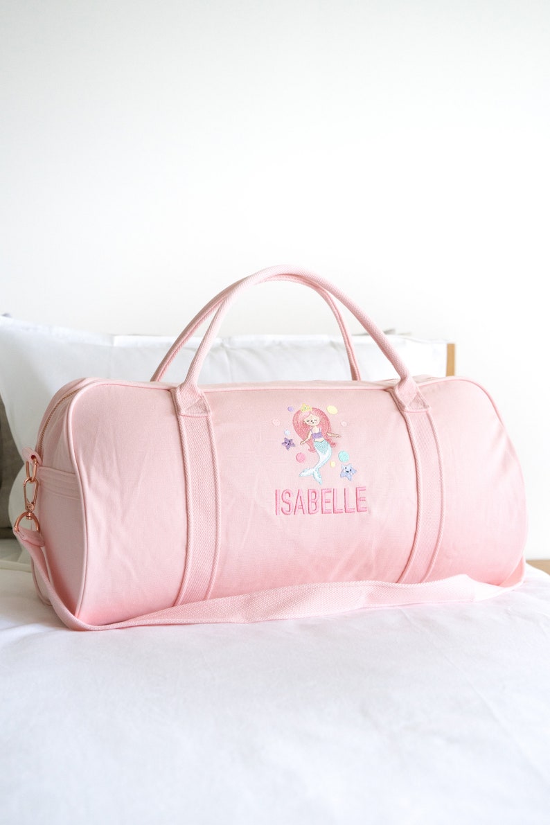 Children Personalised Bag /Duffle Bag/Children Gifts/Monogrammed Weekender Bags/Baby Bag/Hospital Bag /Personalized Gift/ Length 57cm LARGE Soft Pink