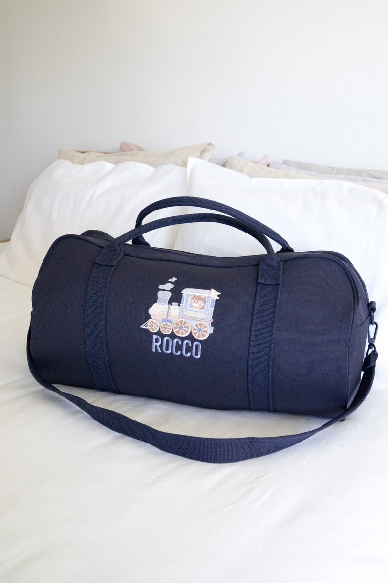 Children Personalised Bag /Duffle Bag/Children Gifts/Monogrammed Weekender Bags/Baby Bag/Hospital Bag /Personalized Gift/ Length 57cm LARGE Navy
