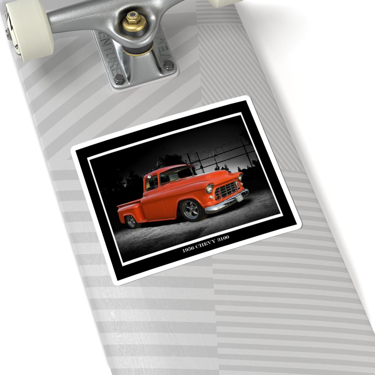 1956 Chevy 3100 Truck Kiss-cut Sticker | Classic Orange Pickup - Etsy
