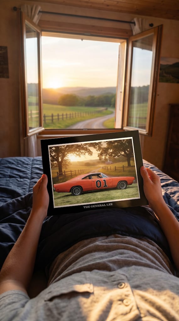 General Lee 1969 Dodge Charger Print – Dukes of Hazzard Man Cave