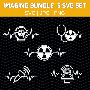 Easy to Personalize Imaging Department SVG Pack | 5 Digital SVG Files for Jackets, Mugs, Stickers | Custom Radiology, X-Ray, CT Tech Designs