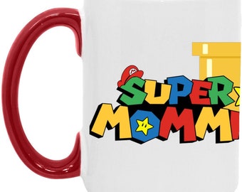 Personalized Super Mommio Mugs - Gift for Mother's Day,  Super Daddio- Father's Day - Dad Present, Mug, Super Mario