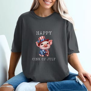 T-shirt patriottisch varken, shirt schattige dieren, USA Piggy hoge hoed, shirt Amerikaanse vlag, 4 juli T-shirt, grappig varken T-shirt