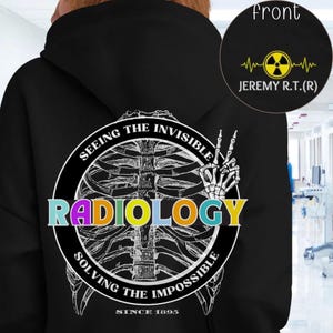 Personalized Radiology Pro Zip-Up Hoodie: X-Ray Tech Gift | Imaging Technologist Custom Sweatshirt